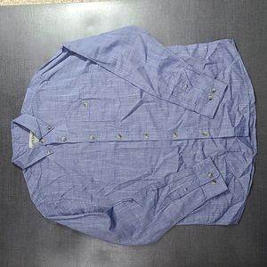 North River Chambray Cotton Woven Long Sleeve Shirt
